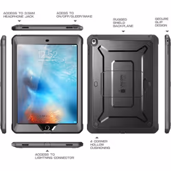 Supcase Unicorn Beetle PRO SUP-IPAD2017-9.7-UBPRO-BLACK/BLACK custodia per tablet 24,6 cm (9.7") Cover Nero
