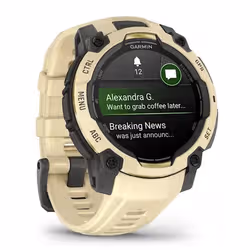 Garmin Instinct 3 AMOLED 3,05 cm (1.2") 45 mm Digitale 390 x 390 Pixel Touch screen Beige, Grigio GPS (satellitare) - Vista aggiuntiva 2