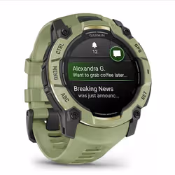 Garmin Instinct 3 AMOLED 3,3 cm (1.3") 50 mm Digitale 416 x 416 Pixel Touch screen Verde, Grigio GPS (satellitare) - Vista aggiuntiva 2