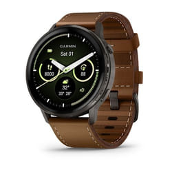 Garmin Venu 4 Smartwatch 45 mm Nero GPS cinturino pelle Marrone