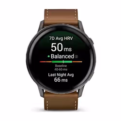 Garmin Venu 4 Smartwatch 45 mm Nero GPS cinturino pelle Marrone - Vista aggiuntiva 2