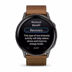 Garmin Venu 4 Smartwatch 45 mm Nero GPS cinturino pelle Marrone - Vista aggiuntiva 6