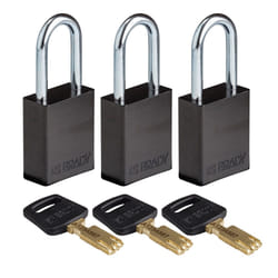 Brady ALU-BLK-38ST-KA3PK lucchetto Lucchetto convenzionale 3 pz