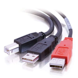 C2G USB B/USB A Y-Cable cavo USB 2 m 2 x USB A Nero