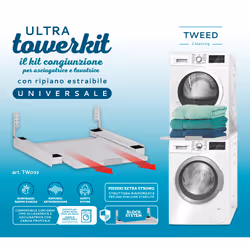 TWEED Kit Congiunzione Per Asciugatrice E Lavatrice Con Ripiano Estraibile - Vista aggiuntiva 2