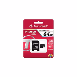 Transcend TS64GUSDXC10, 64 GB, MicroSDXC, Classe 10, NAND, 90 MB/s, Nero
