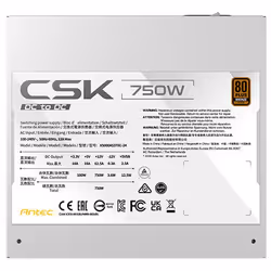 Antec CSK750DC WHITE alimentatore per computer 750 W 24-pin ATX ATX Nero - Vista aggiuntiva 2