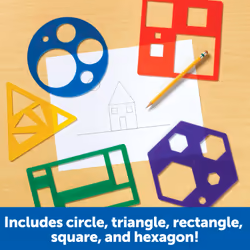 Learning Resources Primary Shapes Template Set Multicolore Plastica Stencil in simboli - Vista aggiuntiva 4