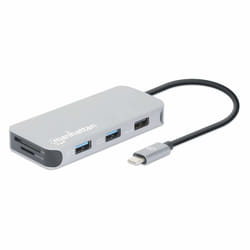 Manhattan 130615 replicatore di porte e docking station per laptop Cablato USB 3.2 Gen 1 (3.1 Gen 1) Type-C Alluminio