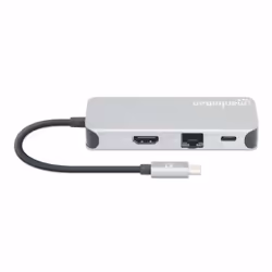 Manhattan 130615 replicatore di porte e docking station per laptop Cablato USB 3.2 Gen 1 (3.1 Gen 1) Type-C Alluminio - Vista aggiuntiva 6