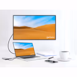 Manhattan 130615 replicatore di porte e docking station per laptop Cablato USB 3.2 Gen 1 (3.1 Gen 1) Type-C Alluminio - Vista aggiuntiva 8