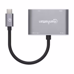Manhattan 130691 replicatore di porte e docking station per laptop Cablato USB 3.2 Gen 1 (3.1 Gen 1) Type-C Grigio