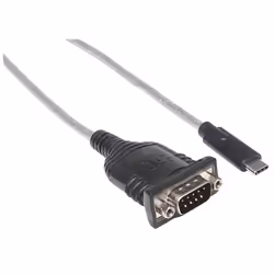 Manhattan 151283 cavo seriale Nero, Argento 0,45 m USB-C Serial/COM/RS232/DB9