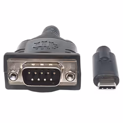 Manhattan 151283 cavo seriale Nero, Argento 0,45 m USB-C Serial/COM/RS232/DB9