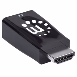 Manhattan 151542 adattatore per inversione del genere dei cavi HDMI VGA, 3.5mm Nero