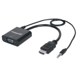 Manhattan 151559 cavo e adattatore video 0,3 m HDMI + 3.5mm VGA (D-Sub) Nero