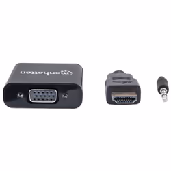 Manhattan 151559 cavo e adattatore video 0,3 m HDMI + 3.5mm VGA (D-Sub) Nero