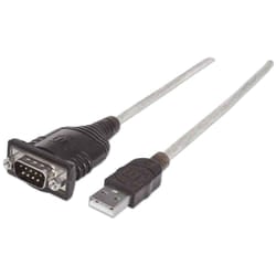 Manhattan 151849 cavo seriale Nero 1,8 m USB Serial/COM/RS232/DB9