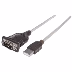 Manhattan 151856, Argento, 0,45 m, USB A, Serial/COM/RS232/DB9, Maschio, Maschio