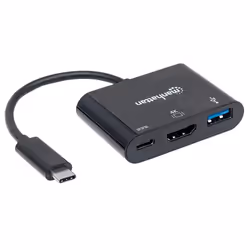 Manhattan 152037 replicatore di porte e docking station per laptop Nero