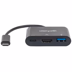 Manhattan 152037 replicatore di porte e docking station per laptop Nero