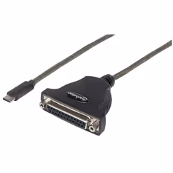 Manhattan 152518, Nero, USB Type-C, Parallel DB25 pin, 1 m, Maschio/Femmina, 56 g