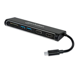 Manhattan 152631 replicatore di porte e docking station per laptop Cablato USB 3.2 Gen 1 (3.1 Gen 1) Type-C Nero