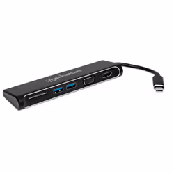 Manhattan 152631 replicatore di porte e docking station per laptop Cablato USB 3.2 Gen 1 (3.1 Gen 1) Type-C Nero