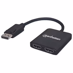 Manhattan 152716, DisplayPort, 2x HDMI, 3840 x 2160 Pixel, Nero, Plastica, 1 m