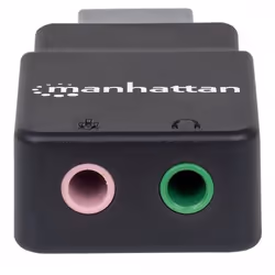 Manhattan 152754 adattatore per inversione del genere dei cavi USB-A 2 x 3.5mm Nero