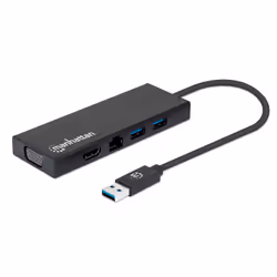 Manhattan 152846 replicatore di porte e docking station per laptop USB tipo A Nero