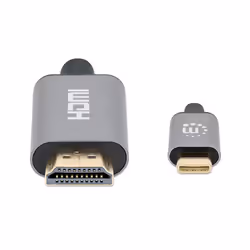 Manhattan 153607 cavo e adattatore video 2 m HDMI tipo A (Standard) USB tipo-C Nero, Argento - Vista aggiuntiva 3