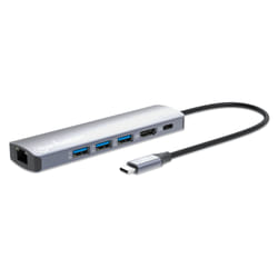 Manhattan 153959 replicatore di porte e docking station per laptop Cablato USB 3.2 Gen 1 (3.1 Gen 1) Type-C Argento