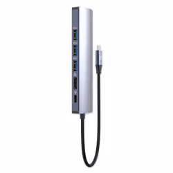 Manhattan 153959 replicatore di porte e docking station per laptop Cablato USB 3.2 Gen 1 (3.1 Gen 1) Type-C Argento - Vista aggiuntiva 6