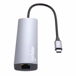 Manhattan 153966 replicatore di porte e docking station per laptop Cablato USB 3.2 Gen 2 (3.1 Gen 2) Type-C Argento - Vista aggiuntiva 5