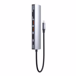 Manhattan 153966 replicatore di porte e docking station per laptop Cablato USB 3.2 Gen 2 (3.1 Gen 2) Type-C Argento - Vista aggiuntiva 6