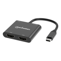 Manhattan 154321 cavo e adattatore video 0,15 m USB tipo-C 2 x HDMI Nero