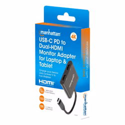 Manhattan 154321 cavo e adattatore video 0,15 m USB tipo-C 2 x HDMI Nero