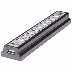 Manhattan 161572, USB 2.0, USB 2.0, 480 Mbit/s, Nero, Argento, Plastica, Potenza