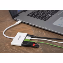 Manhattan 163552 hub di interfaccia USB 3.2 Gen 1 (3.1 Gen 1) Type-C 5000 Mbit/s Bianco