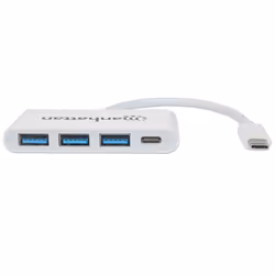 Manhattan 163552 hub di interfaccia USB 3.2 Gen 1 (3.1 Gen 1) Type-C 5000 Mbit/s Bianco