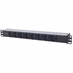Intellinet 163651, 1U, Nero, Argento, 8 presa(e) AC, Accoppiatore C13, IEC320 C14, 2 m