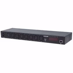 Intellinet 163682, Monitorato, Metallo, Nero, 8 presa(e) AC, Accoppiatore C13, Accoppiatore C20