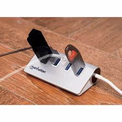 Manhattan 163767 hub di interfaccia USB 3.2 Gen 1 (3.1 Gen 1) Type-A 5000 Mbit/s Alluminio, Bianco - Vista aggiuntiva 6