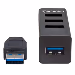 Manhattan 163828 hub di interfaccia USB 3.2 Gen 1 (3.1 Gen 1) Type-A 5000 Mbit/s Nero