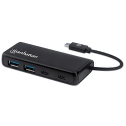 Manhattan 164894 hub di interfaccia USB 3.2 Gen 1 (3.1 Gen 1) Type-C 5000 Mbit/s Nero