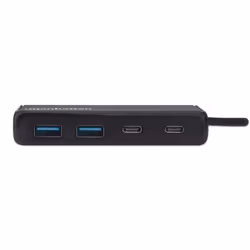 Manhattan 164894 hub di interfaccia USB 3.2 Gen 1 (3.1 Gen 1) Type-C 5000 Mbit/s Nero