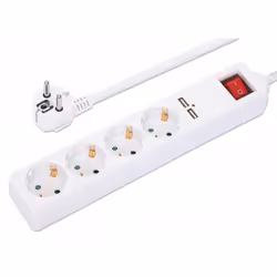 Manhattan 168342 prolunghe e multiple 2 m 4 presa(e) AC Interno Bianco