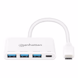 Manhattan 168434 hub & concentrateur USB 3.2 Gen 1 (3.1 Gen 1) Type-C 5000 Mbit/s Blanc