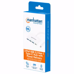 Manhattan 168434 hub & concentrateur USB 3.2 Gen 1 (3.1 Gen 1) Type-C 5000 Mbit/s Blanc - Vista aggiuntiva 5
